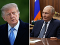Na zdjęciu Donald Trump po lewej i Władimir Putin po prawej, obaj w formalnych strojach.