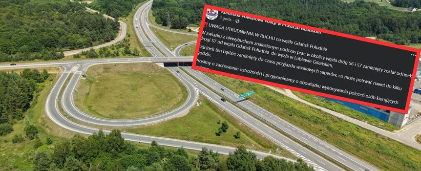 Niewybuch na drodze ekspresowej