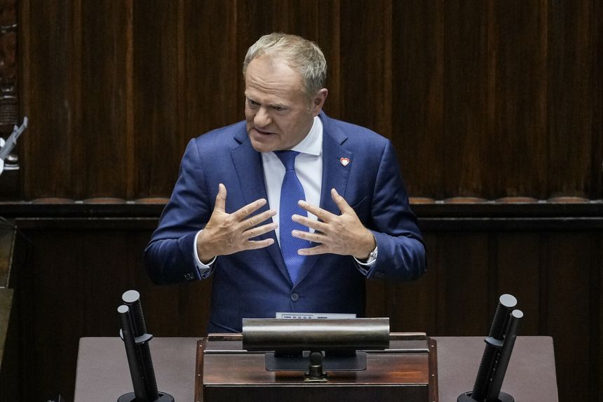 Donald Tusk podczas przemówienia w Sejmie