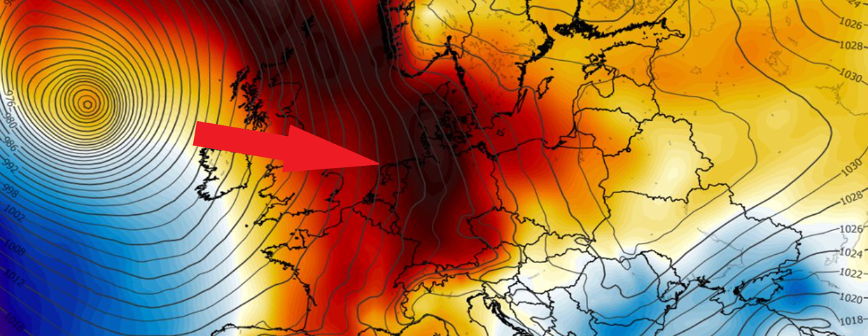Anomalia temperatury na poziomie ciśnienia 850 hPa 30.09
