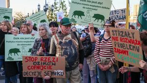 Protest w sprawie dzików w Warszawie