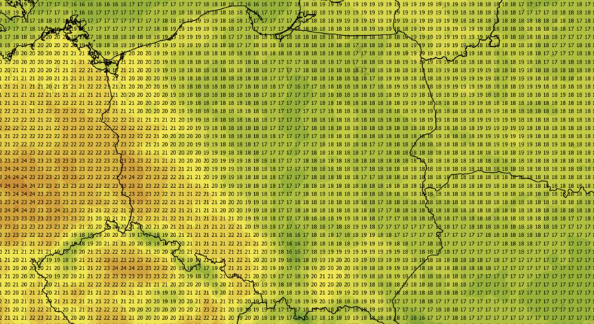 Temperatura maksymalna w Polsce 01.10 (ECMWF)