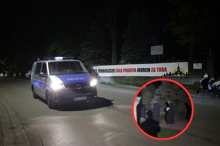Policja w kościele w Grojcu