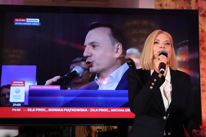 Monika Piątkowska z przodu, z tyłu Łukasz Gibała 