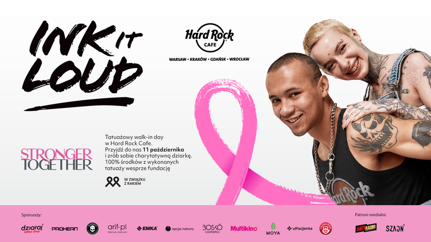 INK IT LOUD 2026: Trzecia edycja charytatywnego tattoo walk-in w Hard Rock Cafe