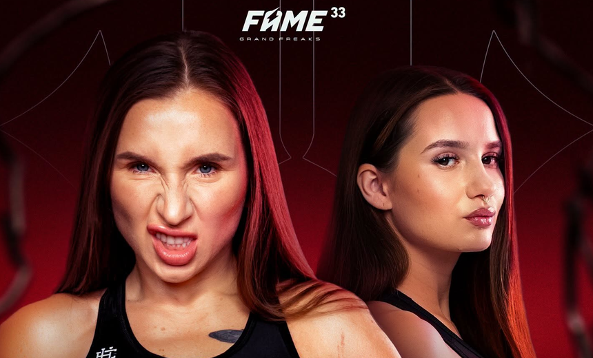 Plakat promujący walkę Marta Linkiewicz vs Julia Stasiuk na FAME.