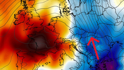 Anomalia temperatury na poziomie ciśnienia 850 hPa 20.10 (ECMWF)