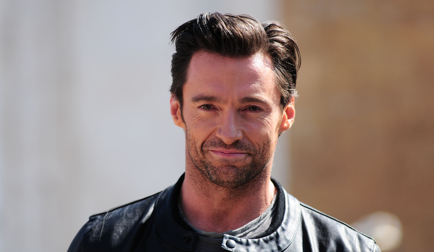Hugh Jackman w skórzanej kurtce