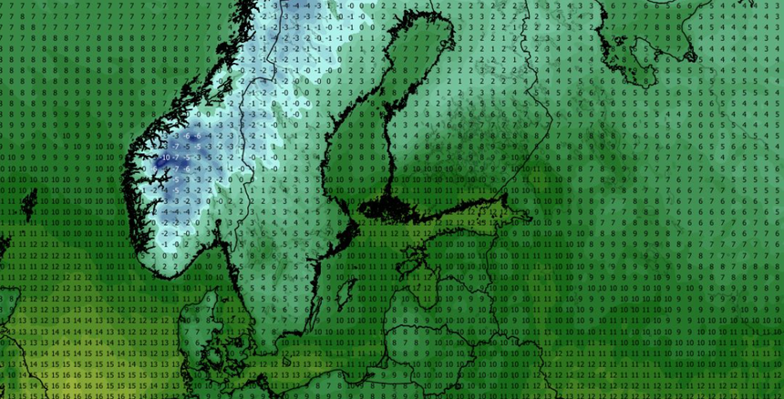 Temperatura minimalna 09.10 (ECMWF)