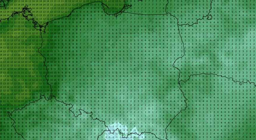 Temperatura minimalna 14.10 (ECMWF)