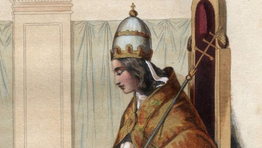 Papieżyca Joanna na rycinie z 1842 roku