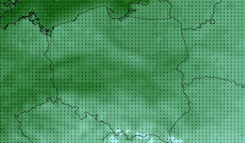 Temperatura minimalna 01.11 (ECMWF)