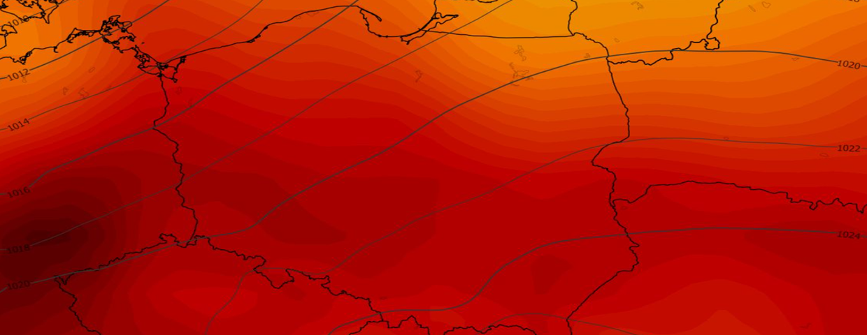 Anomalia temperatury mierzona na poziomie ciśnienia 850 hPa 27.10 (ECMWF)