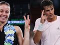 Zdjęcie dwóch sportowców: w lewej części uśmiechająca się Maja Chwalińska z trofeum, w prawej Rafael Jodar.