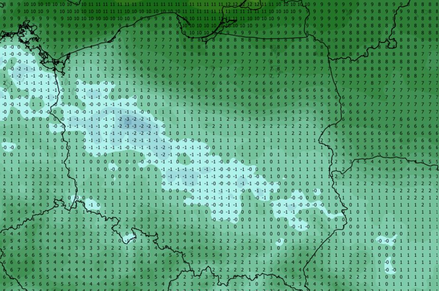 Temperatura minimalna 03.11 o 12:00 (ECMWF)