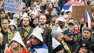 Protest w obronie wolnych mediów w Pradze