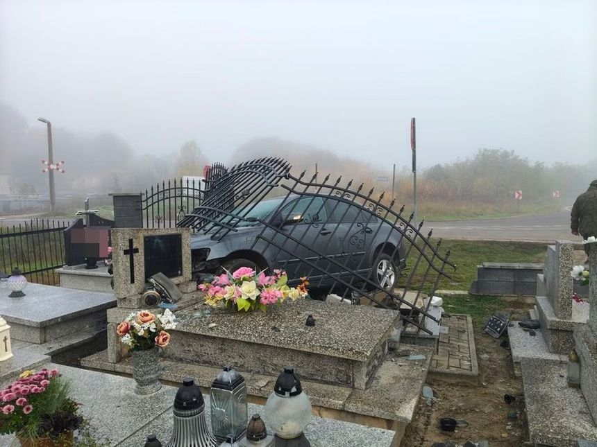 Wypadek na cmentarzu w Uhrusku