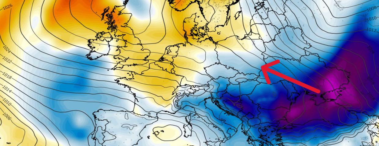Anomalia temperatury na poziomie 850 hPa 05.11 (ECMWF)