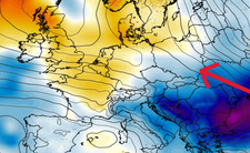 Anomalia temperatury na poziomie 850 hPa 05.11 (ECMWF)