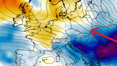 Anomalia temperatury na poziomie 850 hPa 05.11 (ECMWF)